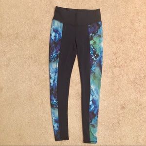 Athleta Blue Floral Leggings - Sm